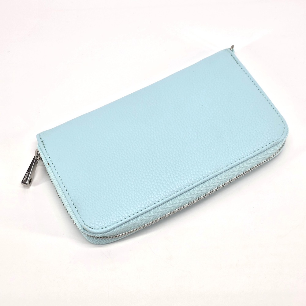 Thirty-One Jewell Skies For You Zip Around Wallet Wristlet Blue Teal Pebble